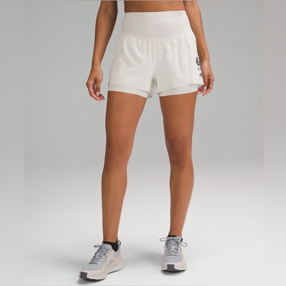 🌼Lululemon Nulux Road to Trail High-Rise 4” Trail Shorts Size 2 Bone Beige - Picture 2 of 15